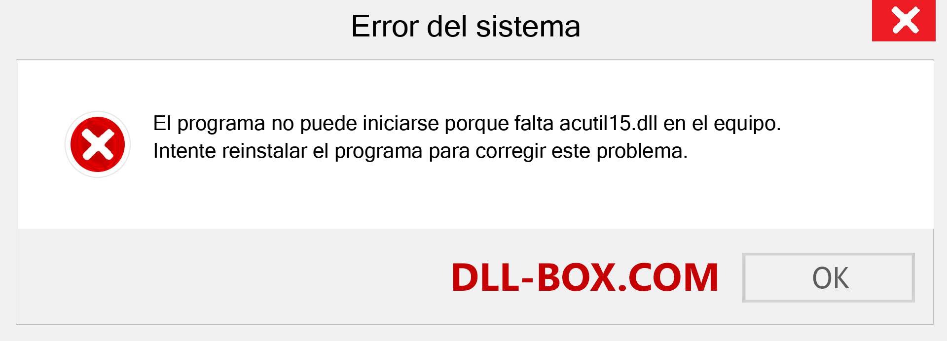 ¿Falta el archivo acutil15.dll ?. Descargar para Windows 7, 8, 10 - Corregir acutil15 dll Missing Error en Windows, fotos, imágenes