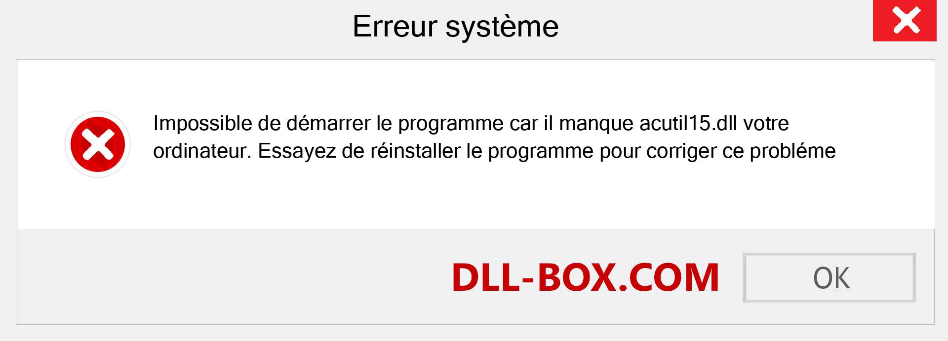Le fichier acutil15.dll est manquant ?. Télécharger pour Windows 7, 8, 10 - Correction de l'erreur manquante acutil15 dll sur Windows, photos, images